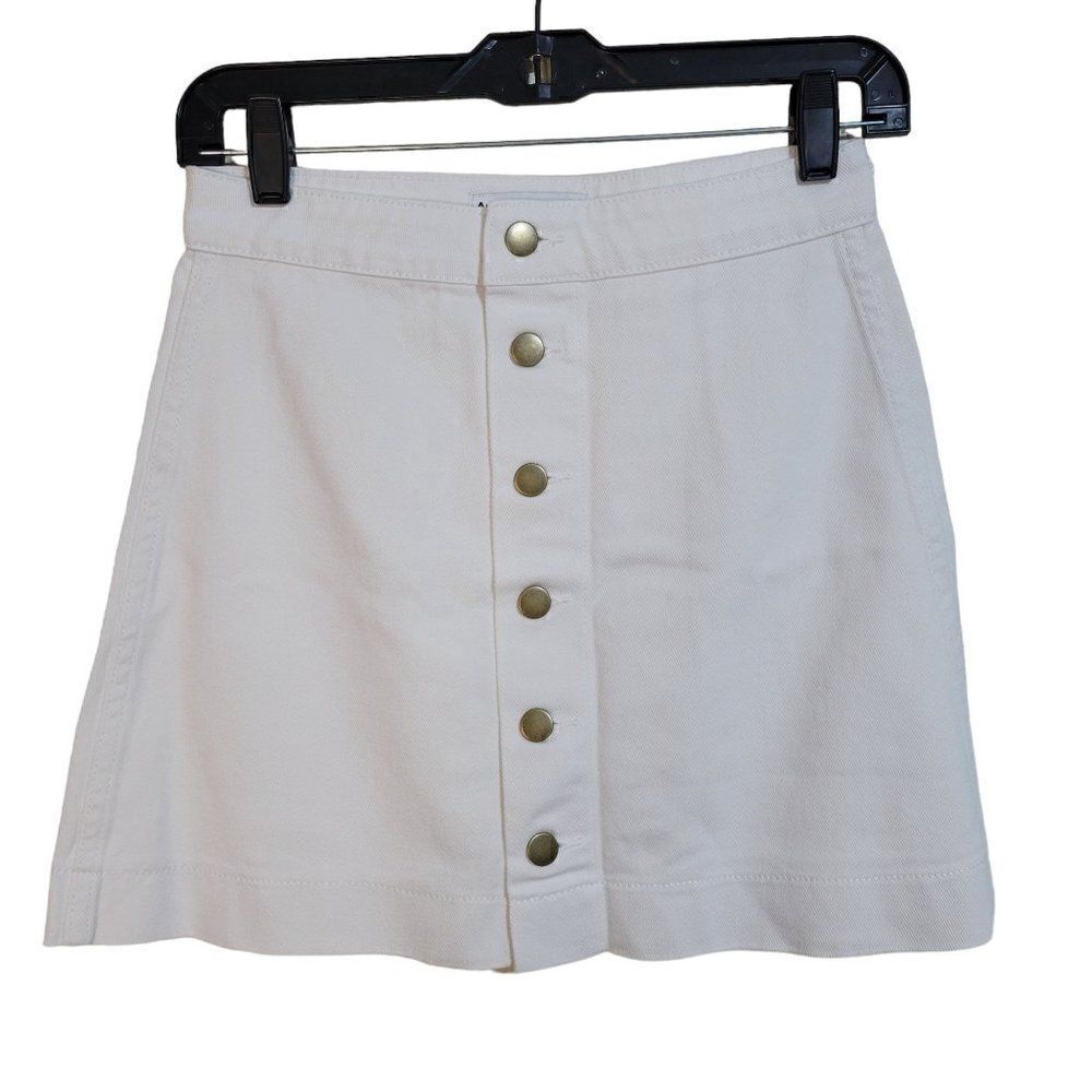American Apparel Button Front Denim Skirt (Size XS)